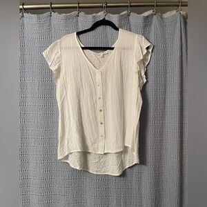 Jane and Delancey Cream Button-Down Blouse